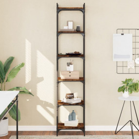 Bookcase Smoked oak Engineered wood, Metal Medium Adjus...