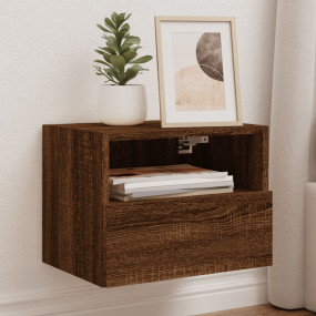 TV Wall Cabinet Set of 2 Brown Oak Engineered Wood