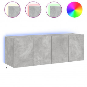 TV Wall Cabinet Set of 2 Concrete grey Engineered wood ...