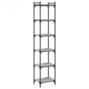 Bookcase Grey sonoma Engineered wood, metal 6-tier
