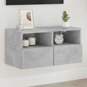 TV Wall Cabinet Concrete Grey Engineered Wood Small