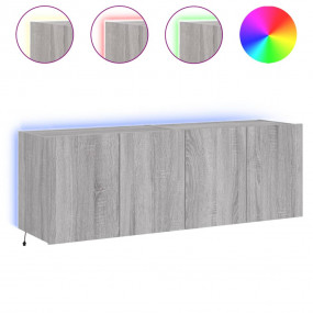 TV Wall Cabinet Set of 2 Grey Sonoma Engineered Wood Me...