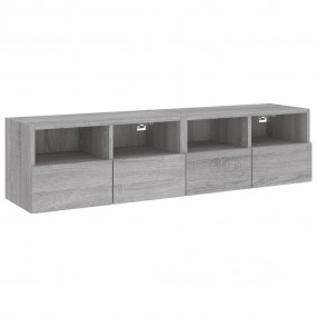 TV Wall Cabinet Set of 2 Grey Sonoma Engineered wood St...
