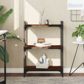 Bookcase Brown oak Engineered wood, metal Medium Adjust...