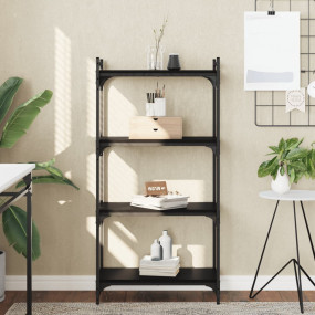 Bookcase Black Engineered wood Medium Adjustable Feet B...