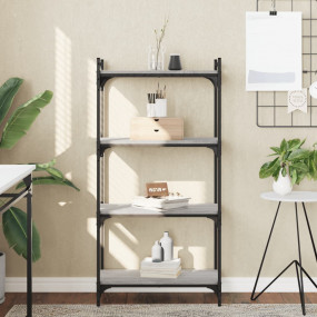 Bookcase Grey Sonoma Engineered wood and metal Medium