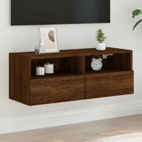 TV Wall Cabinet Brown Oak Engineered Wood 31.5x11.8x11....