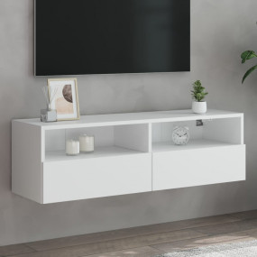 TV Wall Cabinet White Engineered Wood 39.4 in TV Wall C...