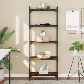 Bookcase Smoked Oak Engineered wood, Metal Large Adjust...