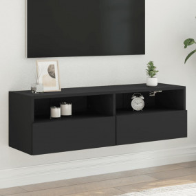 TV Wall Cabinet Black Engineered wood 39.4 x 11.8 x 11....
