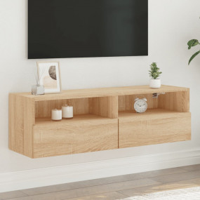 TV Wall Cabinet Sonoma Oak Engineered Wood Medium TV Wa...