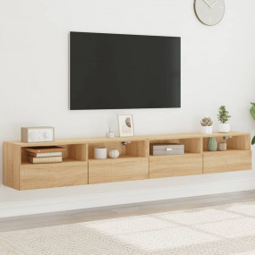 TV Wall Cabinet Set of 2 Sonoma oak Engineered wood Med...
