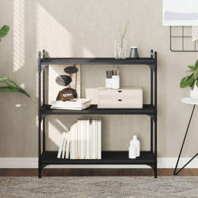 Bookcase Black Engineered wood Medium Adjustable Feet B...