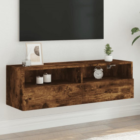 TV Wall Cabinet Smoked oak Engineered wood Medium TV Wa...
