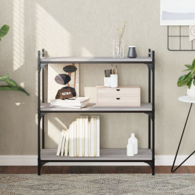 Bookcase Gray Sonoma Engineered Wood, Metal Medium