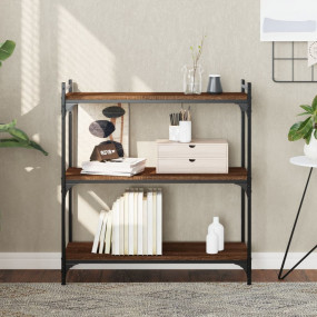 Bookcase Brown oak Engineered wood, metal Medium