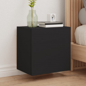 TV Wall Cabinet Set of 2 Black Engineered wood Medium
