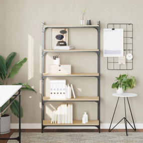 Bookcase Sonoma oak Engineered wood, metal 31.5 x 11.8 ...
