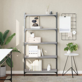 Bookcase Grey Sonoma Engineered wood, metal Medium