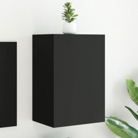 TV Wall Cabinet Black Engineered wood Medium TV Wall Ca...