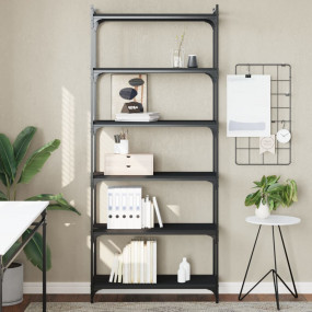 Bookcase Black Engineered wood, metal Medium Bookcase
