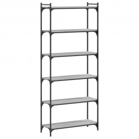 Bookcase Grey Sonoma Engineered wood, metal 6-Tier Book...