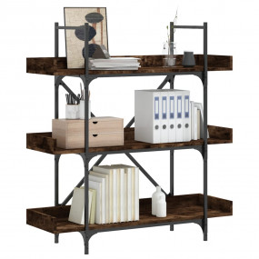 Bookcase Smoked Oak Engineered Wood, Metal