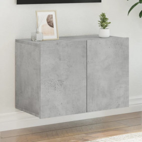 TV Cabinet Concrete Gray Engineered Wood Medium TV Cabi...