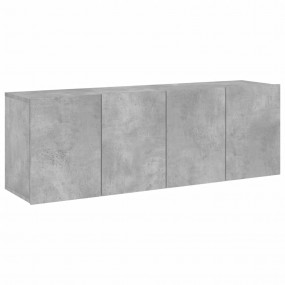 TV Cabinet Set of 2 Concrete Grey Engineered Wood Mediu...