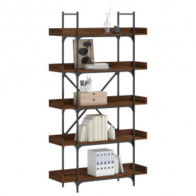Bookcase Brown oak Engineered wood, metal Medium Adjust...