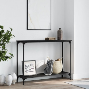 Console Table Black Engineered wood, Metal Standard