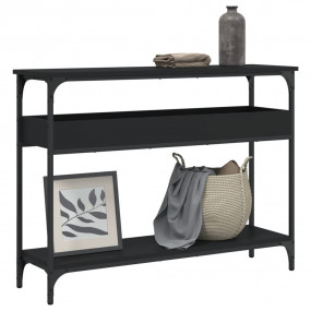 Console Table Black Engineered wood 39.4 in x 11.4 in x...