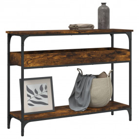 Console Table Smoked Oak Engineered Wood 39.4 x 11.4 x ...