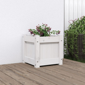 Garden Planter White Solid pine wood 12.2 in Decorative...