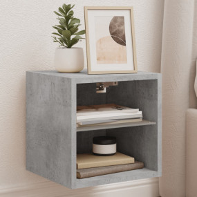 TV Wall Cabinet Concrete Grey Engineered wood, Glass