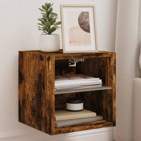 TV Wall Cabinet Smoked Oak Engineered wood Compact Wall...