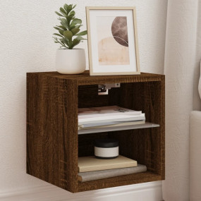 TV Wall Cabinet Brown Oak Engineered wood Compact TV Wa...