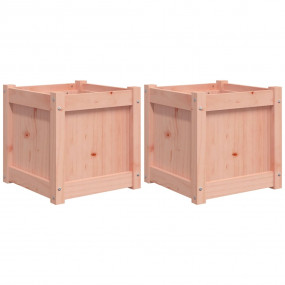 Garden Planter Set of 2 Natural wood Solid Douglas wood...
