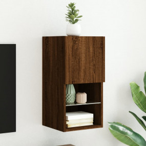 TV Cabinet Brown Oak Engineered Wood Small TV Cabinet
