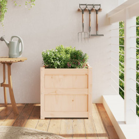 Garden Planter Natural Wood Solid Pine Wood 19.7 in
