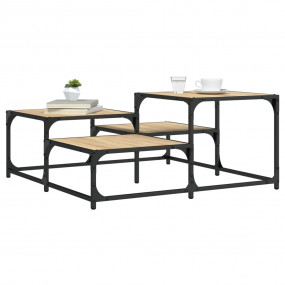 Coffee Table Sonoma Oak Engineered Wood, Metal Medium