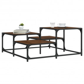 Coffee Table Brown Oak Engineered wood, Metal Medium