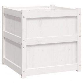 Garden Planter White Solid pine wood 24x24x24 in Garden...