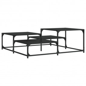 Coffee Table Black Engineered wood Medium Adjustable Fe...