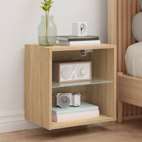 Bedside Cabinet Sonoma oak Engineered wood, glass Compa...
