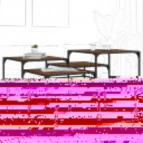 Coffee Table Brown Oak Engineered wood and metal