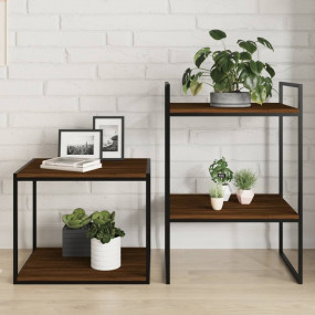Wall Shelf Set of 4 Brown Oak Engineered Wood 15.7x19.7...