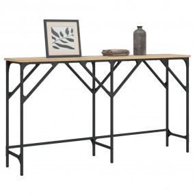 Console Table Sonoma Oak Engineered Wood, Metal Narrow