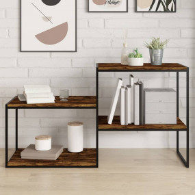 Wall Shelf Set of 4 Smoked oak Engineered wood Medium