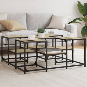 Coffee Table Sonoma oak Engineered wood 35.8 in x 35.8 ...